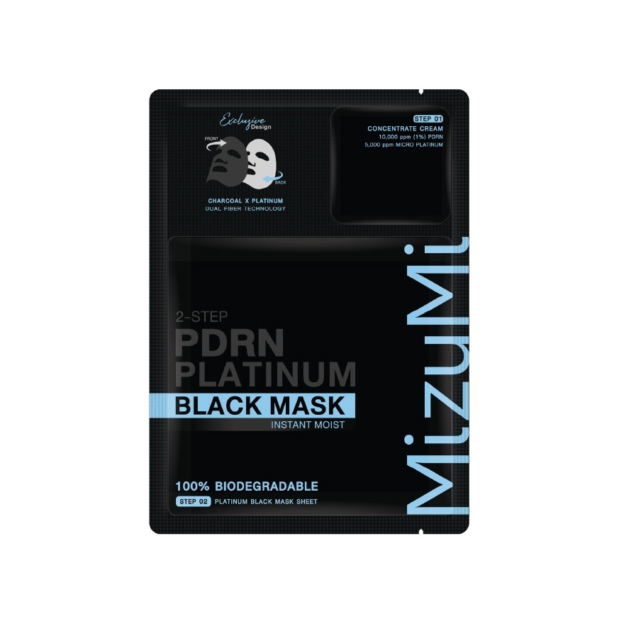 MizuMi PDRN Platinum Black Mask Instant Moist 1'S - Blue