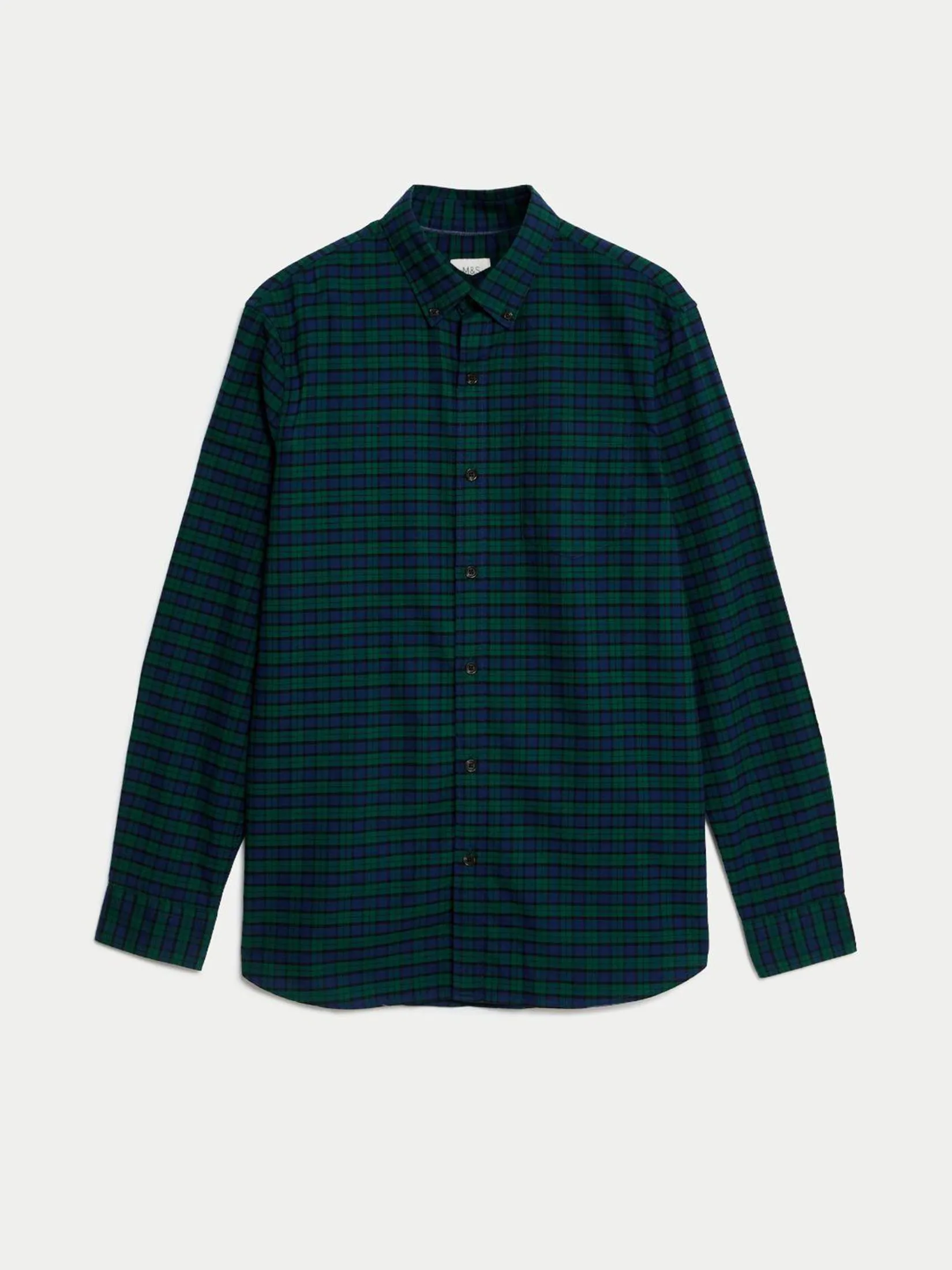 MARKS & SPENCER Men Shirt Easy Iron Pure Cotton Check Oxford