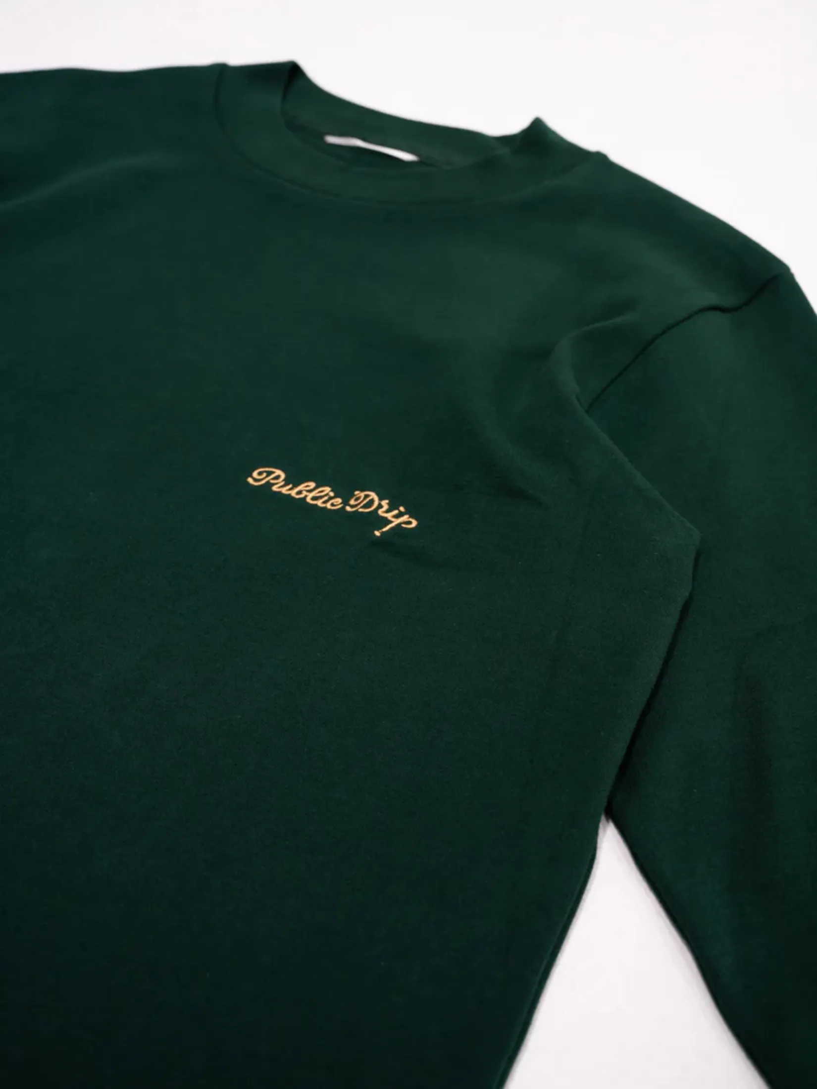 PUBLIC DRIP LONGSLEEVE MOCK NECK IN DARK GREEN