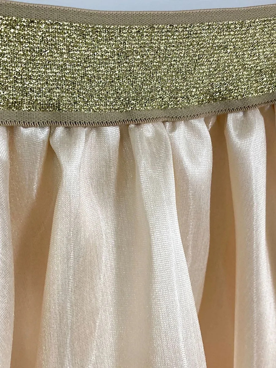 ICONIC WOMAN CREAM BALLOON MINI SKIRT