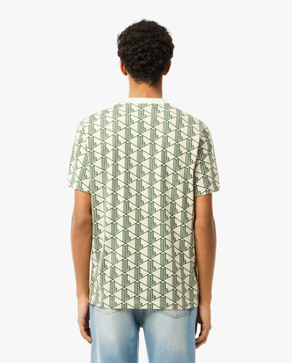 LACOSTE Monogram Cotton T-shirt White
