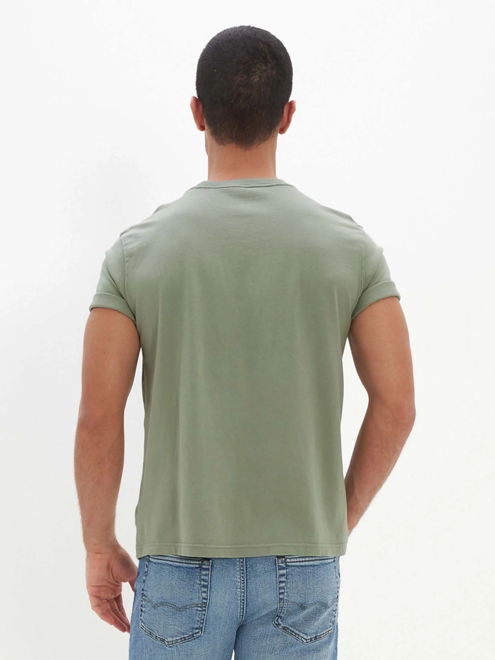 AMERICAN EAGLE MEN SS TSHIRT RGD NEW EAGLE 341 FADED OLIVE