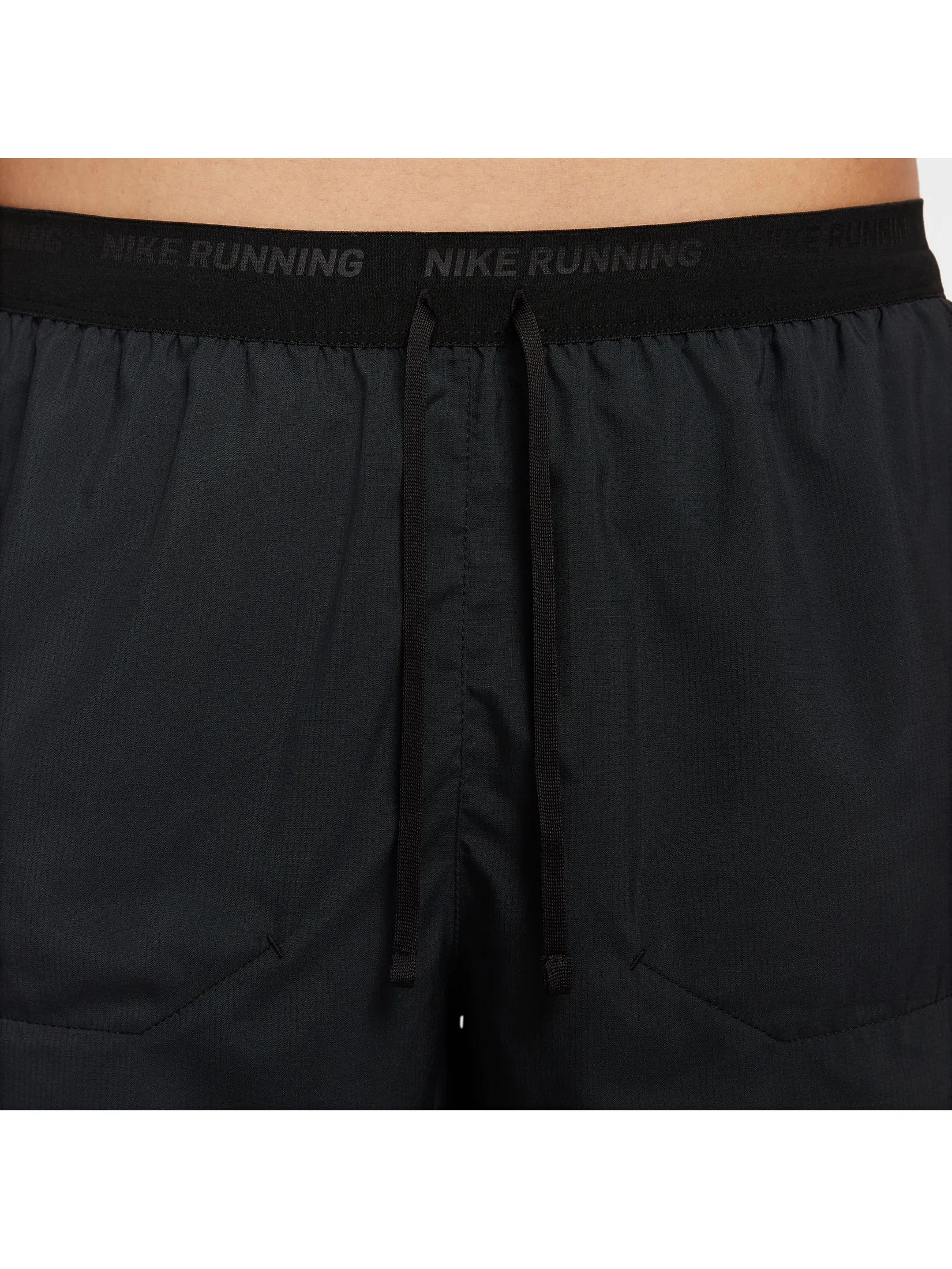NIKE Men Running Shorts Stride Dri-Fit 5" Brief-Lined HV2133-010 Black/Bright Crimson