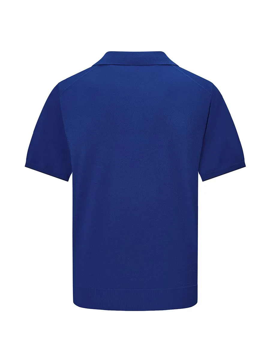 G2000 Men Clothing Viscose Poly Open Collar Polo Smart Fit - Dark Blue