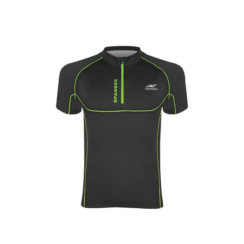 SPANDEX Black/Green-CS002-Cycling Short Sleeve
