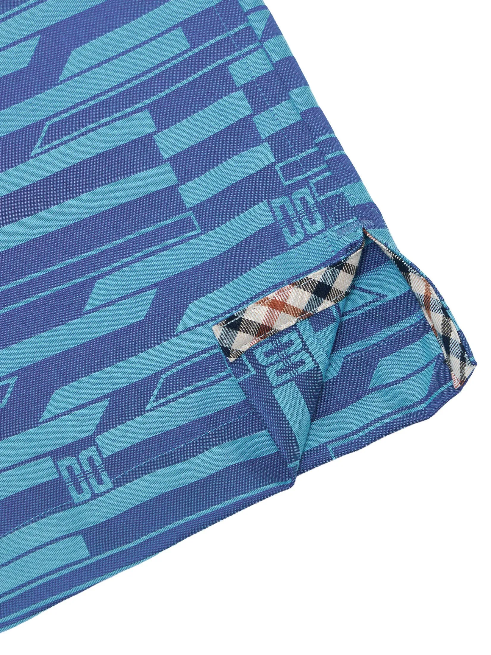 DAKS Men Short Sleeve Shirt Regular Fit Navy