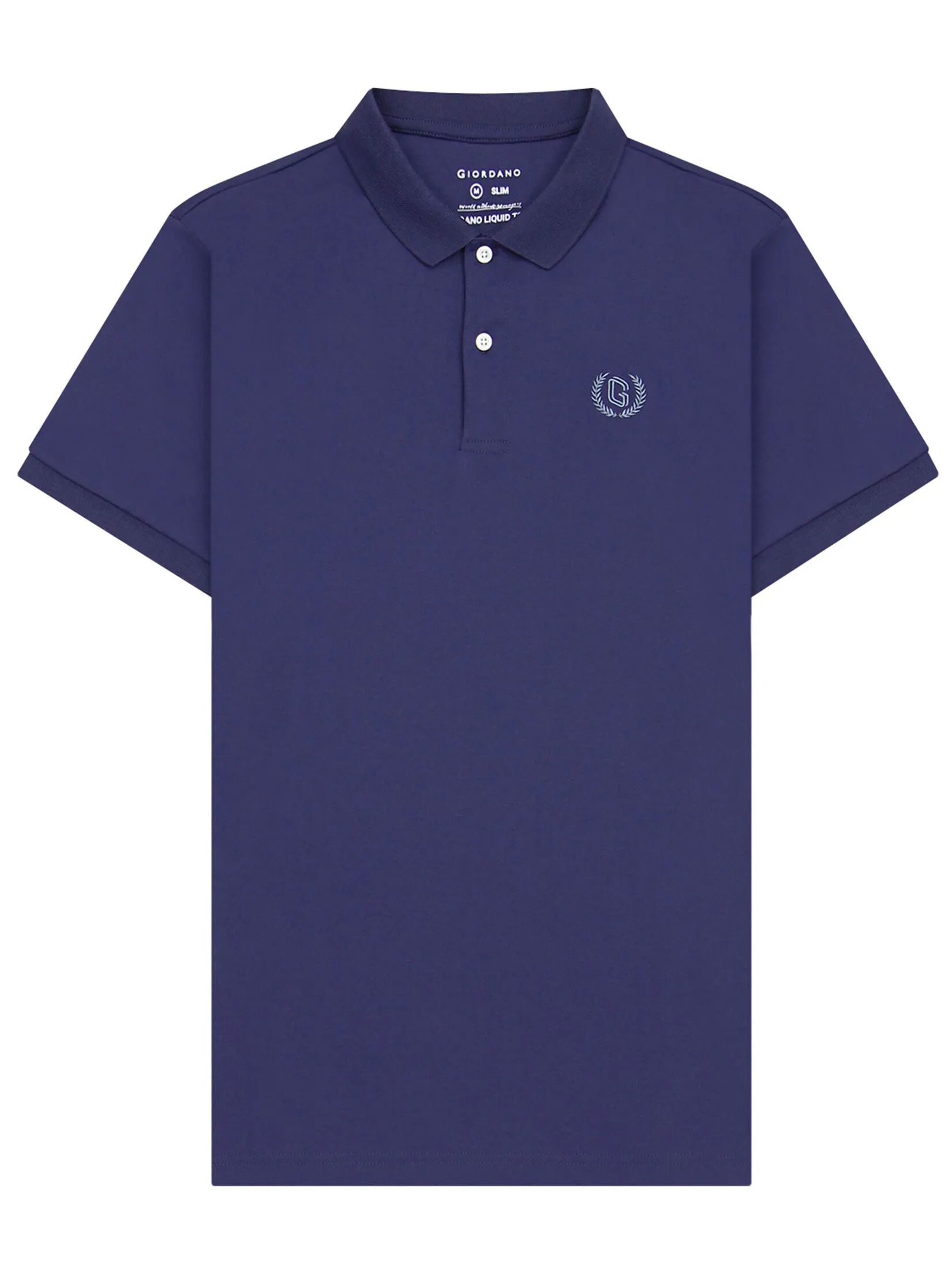 GIORDANO Men's Interlock Embroidery Polo (Liquid Touch) Ecilpse purple Size - L