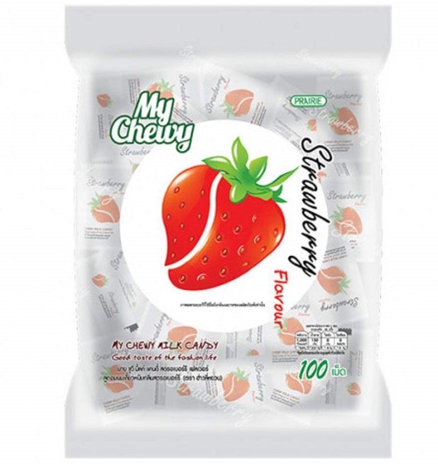 Жевательные молочные конфеты - ириски с клубникой My Chewy 67 или 360 гр