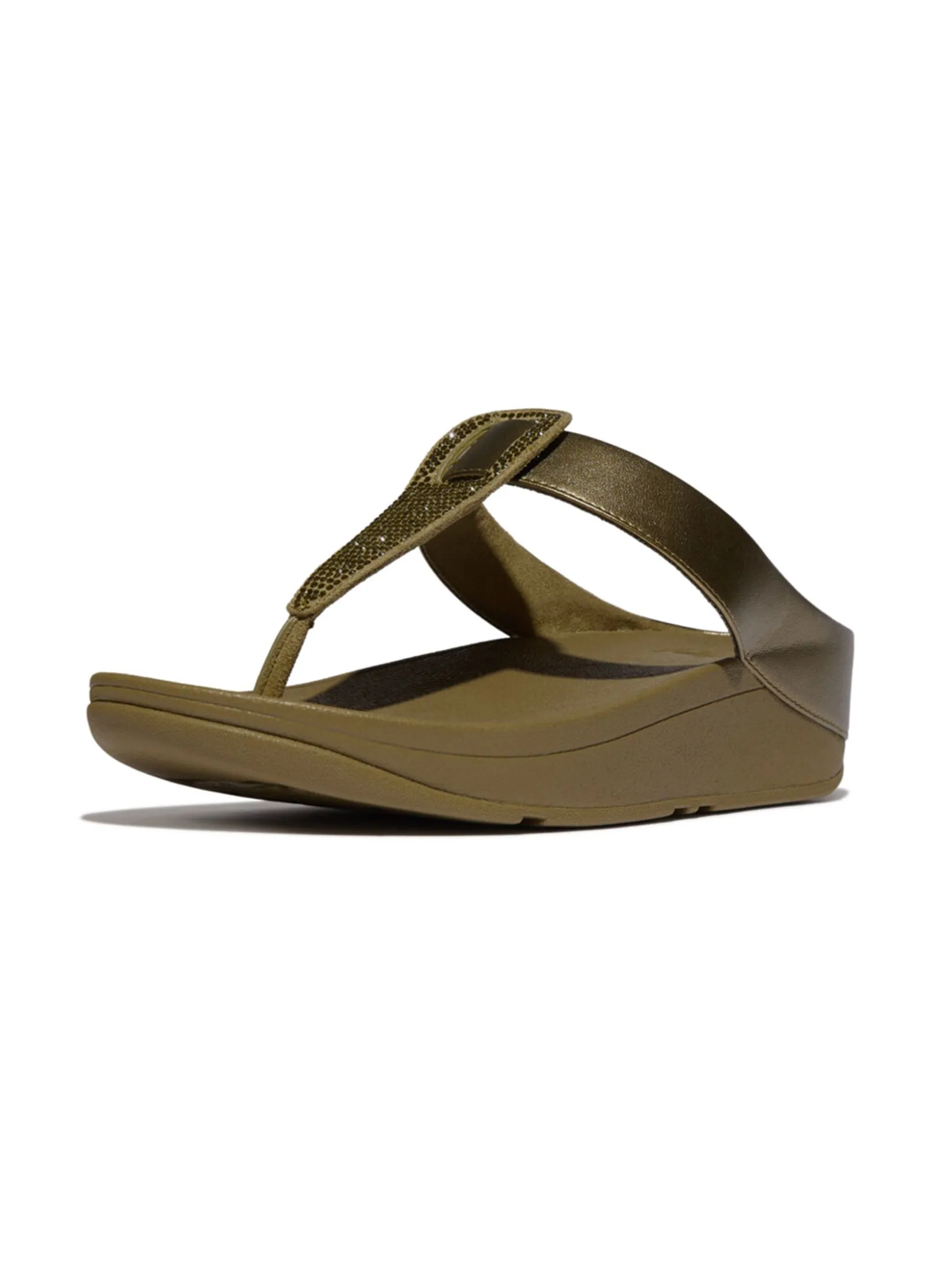 FitFlop™ WOMEN'S FINO CRYSTAL METALLIC TOE-POST GREEN