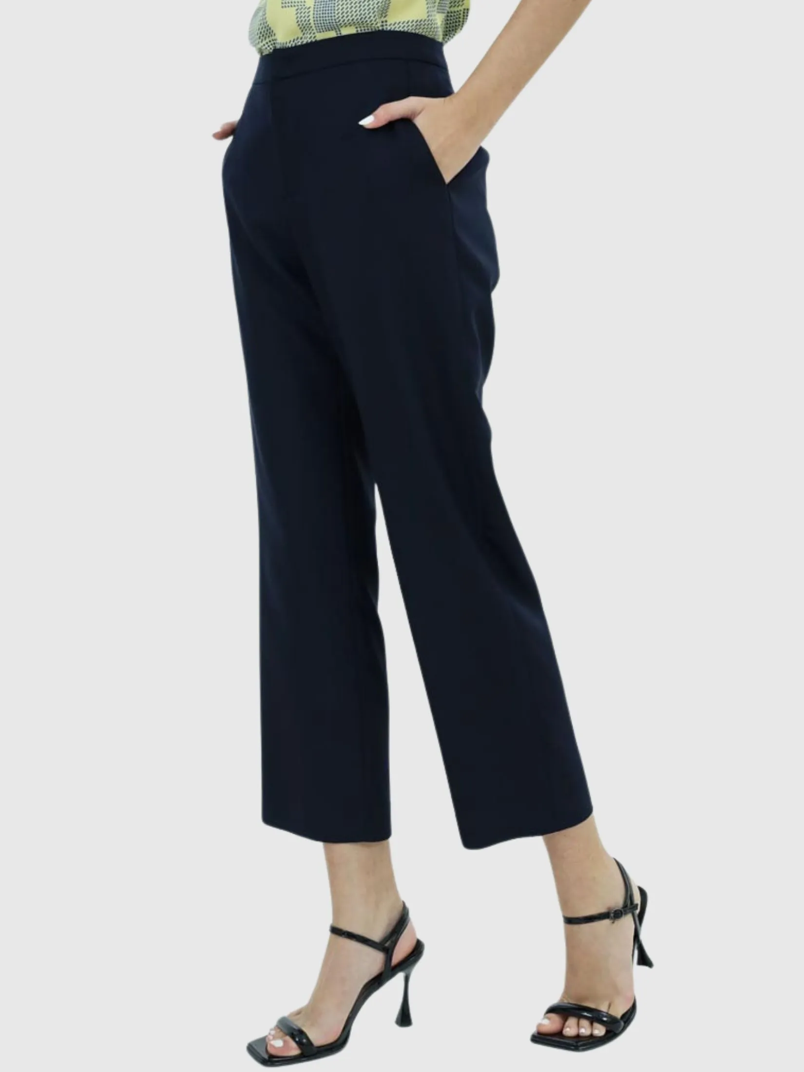 VERONIQA Women Pants Trousers Moss Crepe Navy Blue