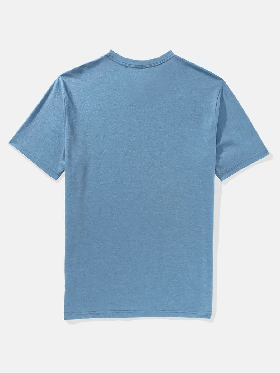 AMERICAN EAGLE MEN G SS CORE BRAND SET IN TEE- CVC FAUX HTHR + SERIOUSLY SOFT WASH 417 MARBLED BLUE