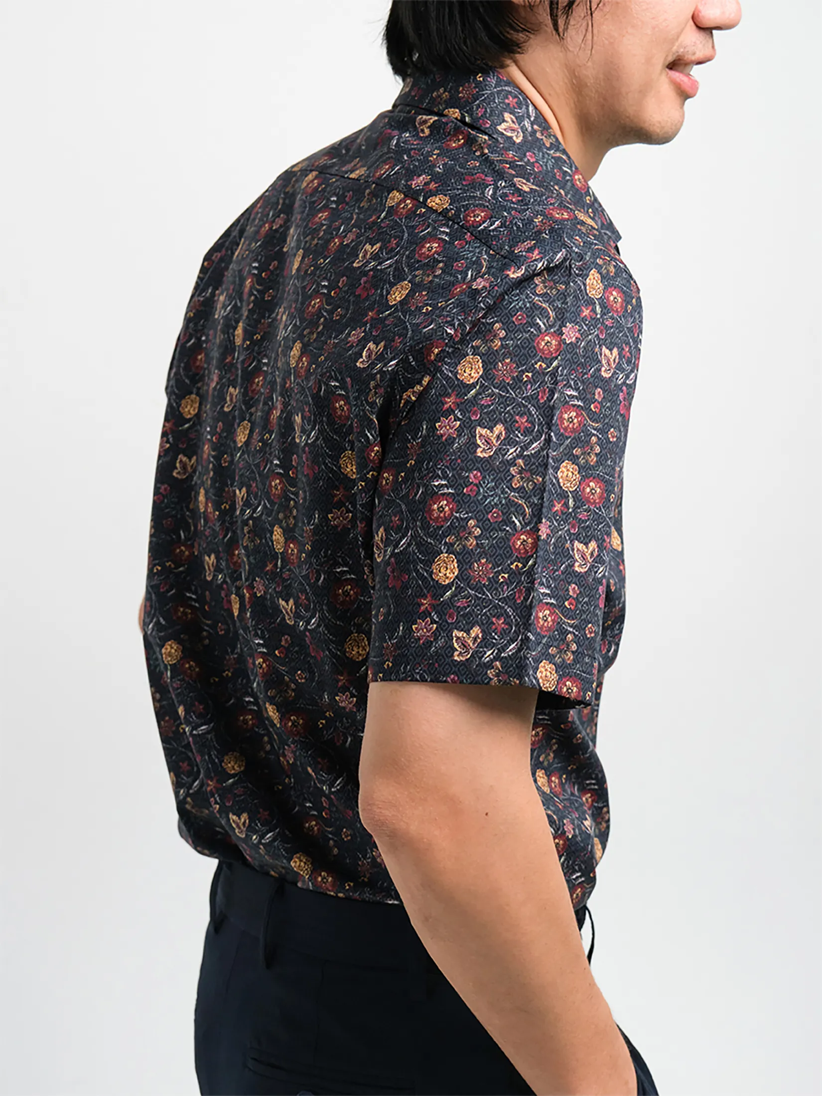 OLYMP MEN SHIRT SHORT SLEEVES CASUAL SHIRT MODERN FIT NAVY BLUE