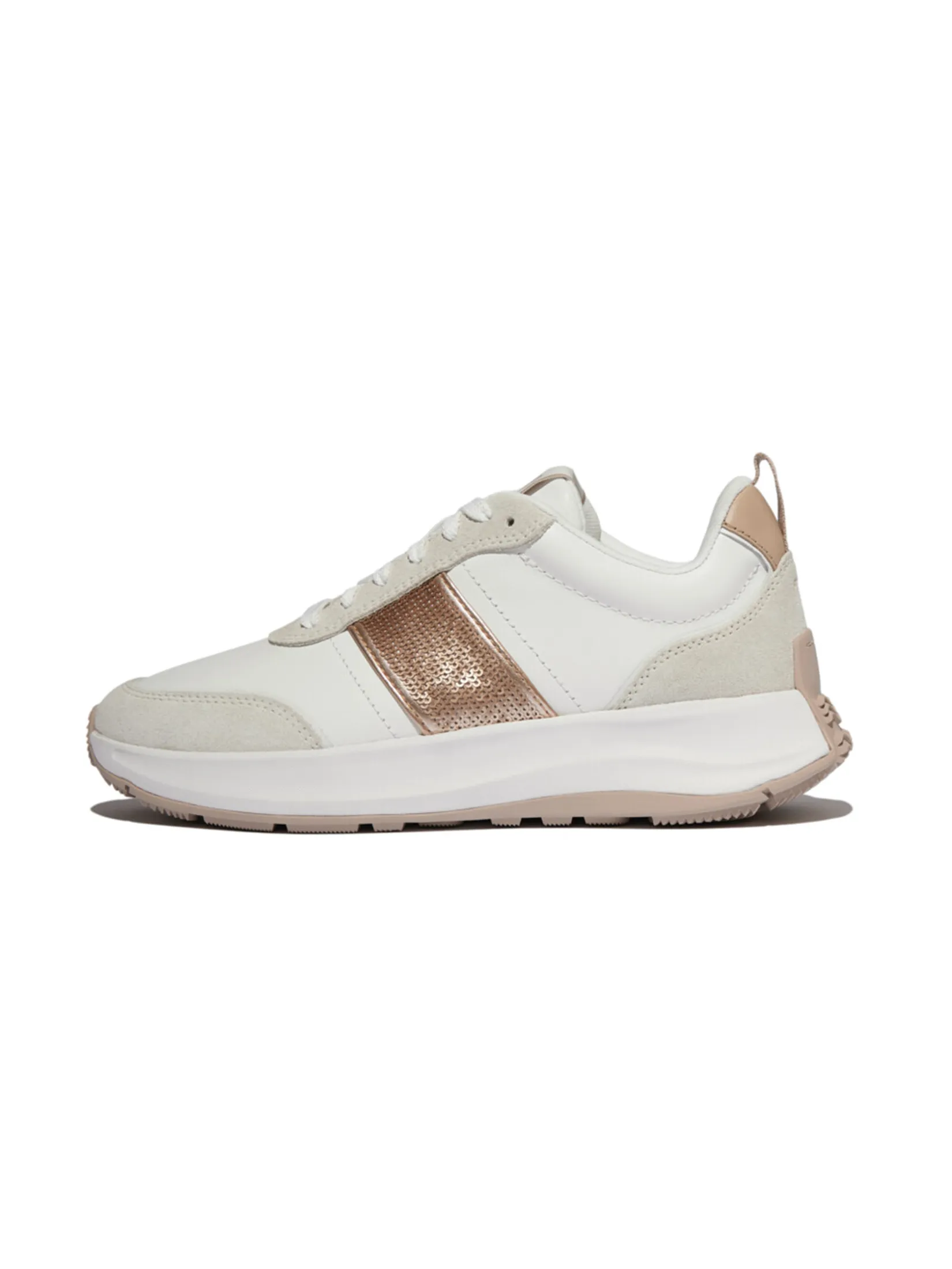 FitFlop™ WOMEN S F-MODE FLOW SEQUIN SUEDE/L. BEIGE