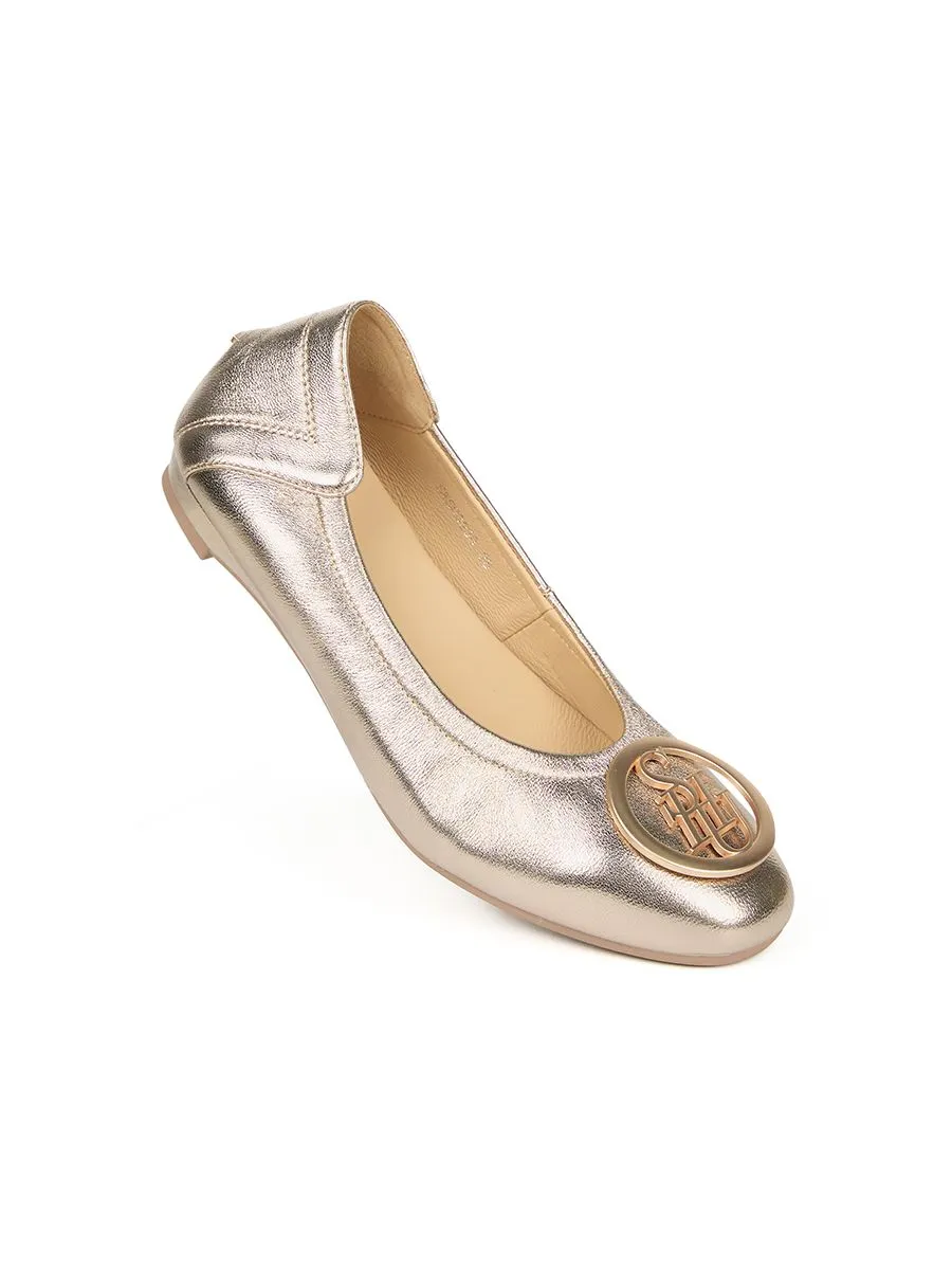 SHU WOMEN  SOFY SOFA 0.5" GOLD SIGNET - DELUXE GOLD