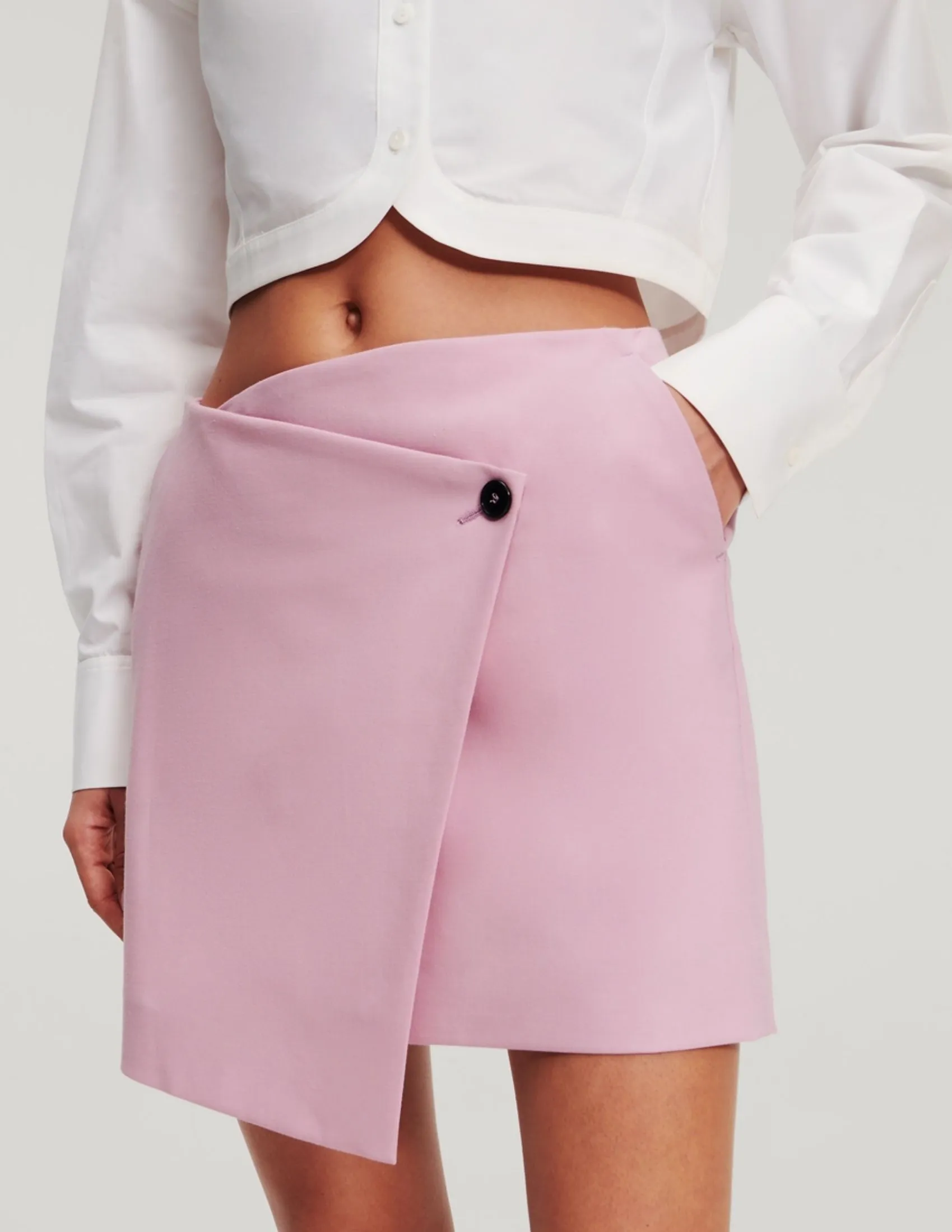 KARL LAGERFELD RTW-1 HUN KIM'S EDIT WRAP WOMEN SKIRT ORCHID BOUQUET