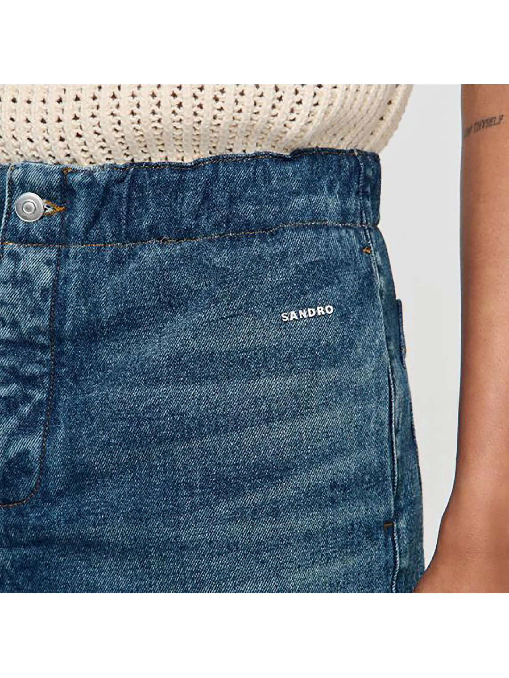 SANDRO Elasticated Denim Shorts