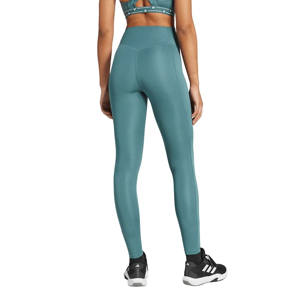 ADIDAS Women Training Leggings Optime Essentials Stash Pocket Full-Length Blue - AD001AP227EMTH
