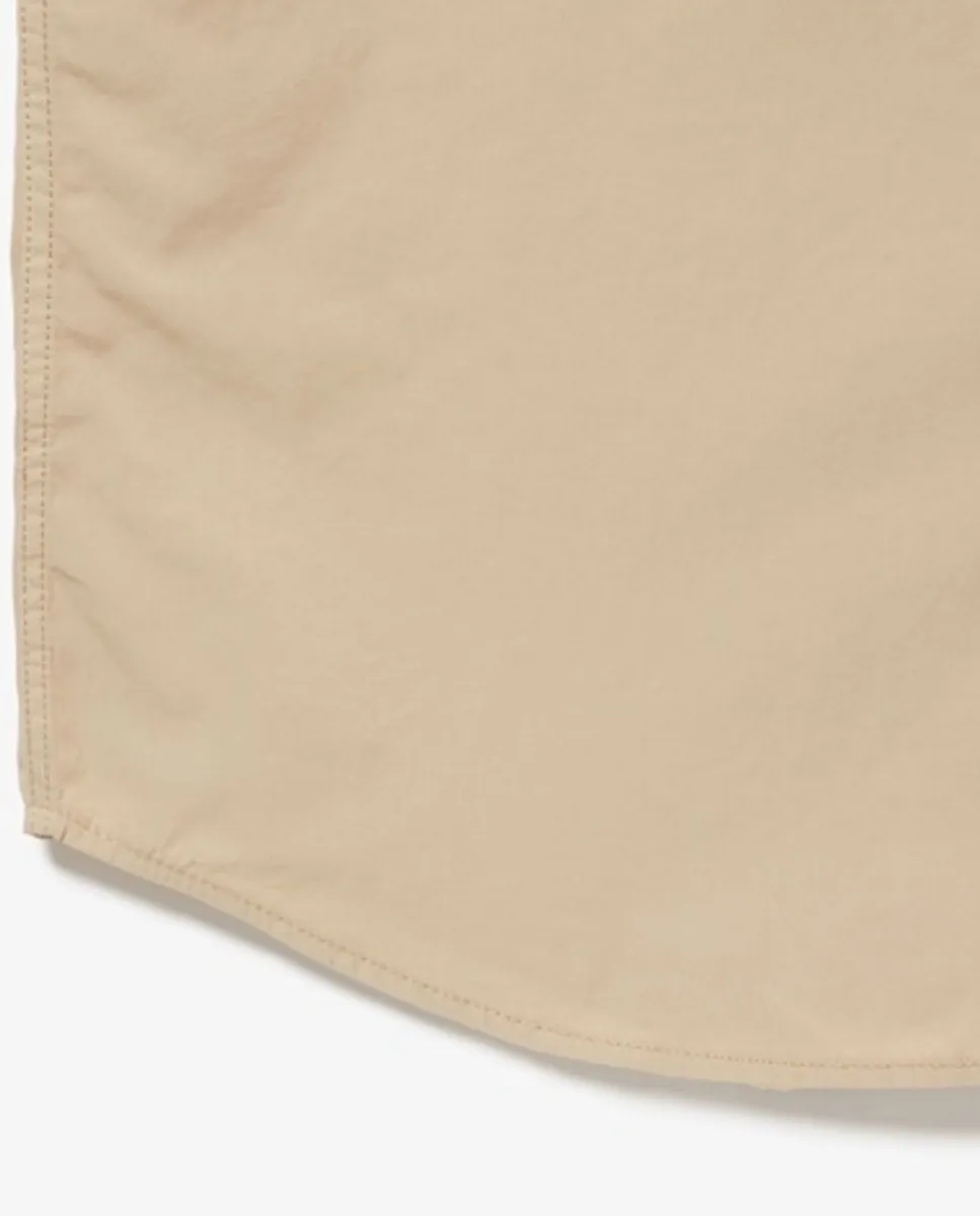 LACOSTE Relaxed Fit Natural Dyed Poplin Shirt Beige