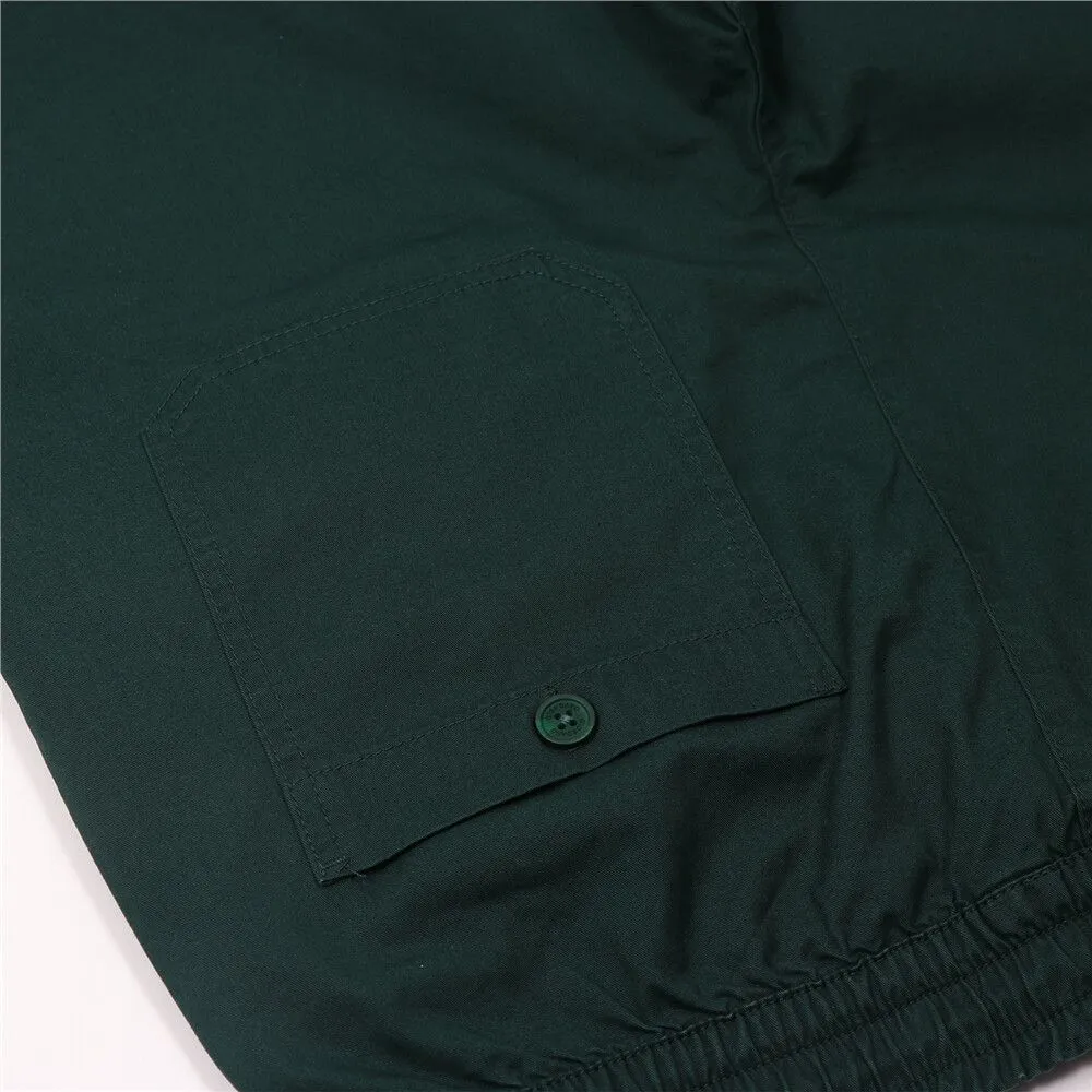 GIORDANO Green Men's Mid-Rise Slim Fit Elastic Waist Twill Bermuda Shorts