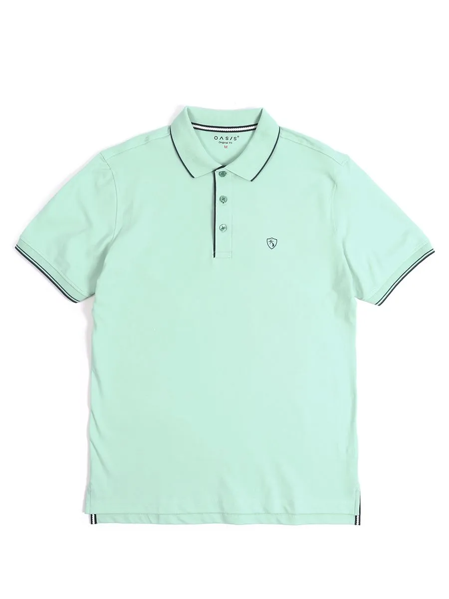 OASIS Men's short sleeve polo shirt Green Size - L