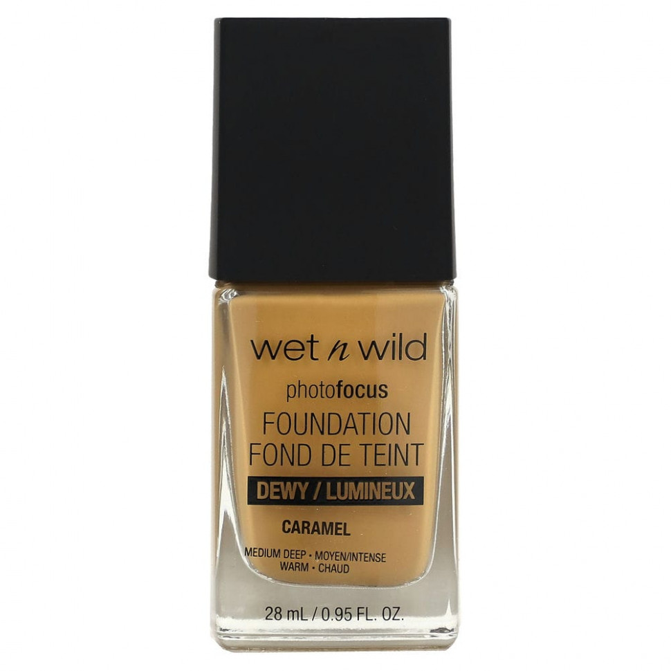 wet n wild, PhotoFocus Foundation, карамель, 28 мл (0,95 жидк. Унции)