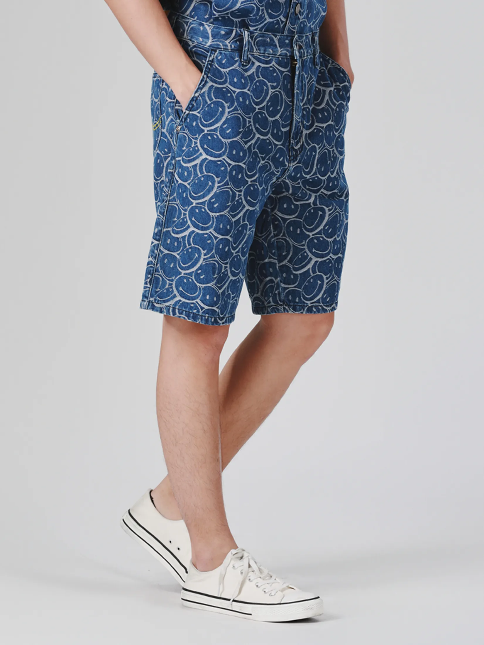 LEE Men s Denim Shorts Lee Smiley Collection Mid Indigo