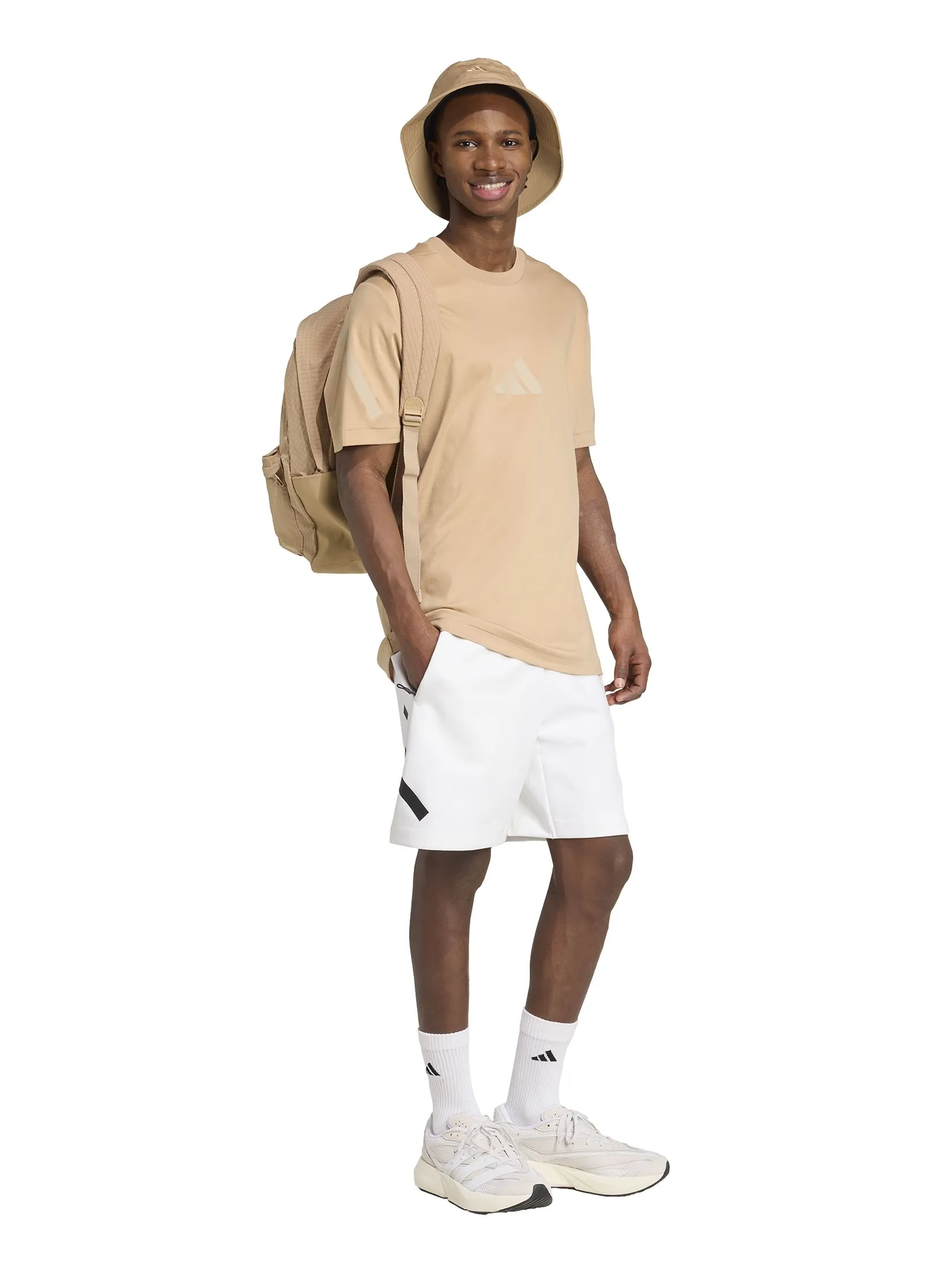 ADIDAS Men T-Shirt adidas Z.N.E. JW4737 Brown / Warm Sandstone