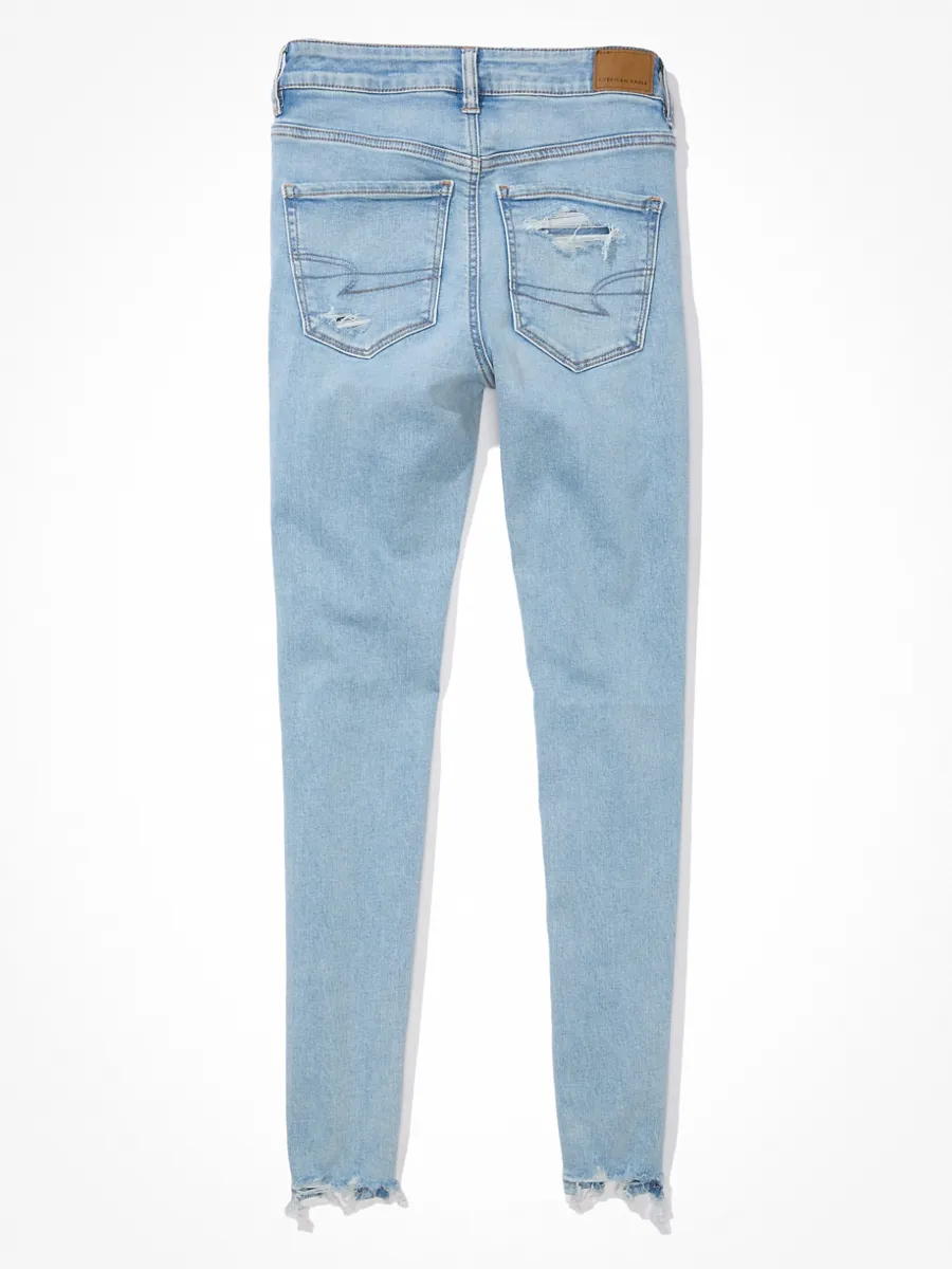 AMERICAN EAGLE WOMEN HIGH-RISE JEGGING 403 BLUE PATH