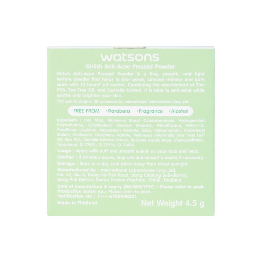 Watsons Girlish Anti-Acne Pressed Powder 4.5g