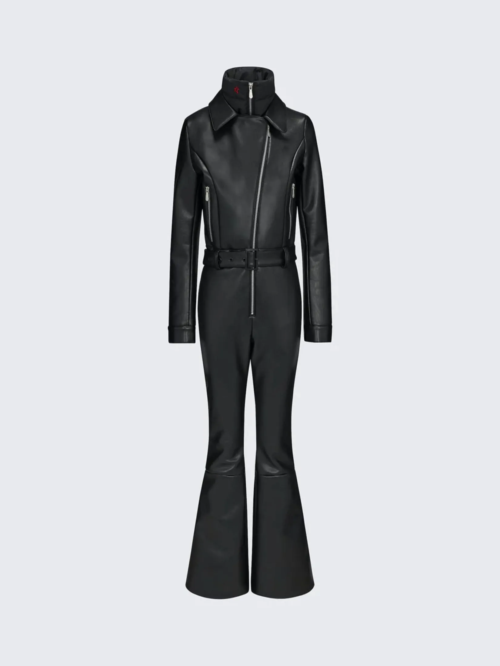 PERFECT MOMENT CAMERON SKI SUIT BLACK FAUX LEATHER