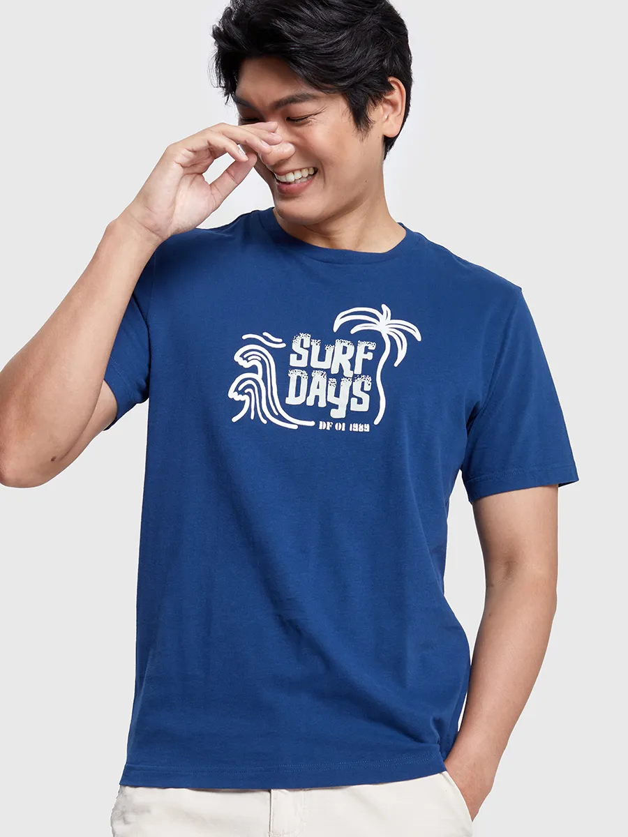 DEFRY 01 Men T-shirt Crew Neck Printed Navy