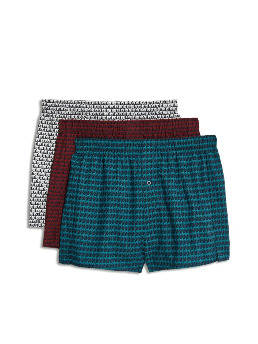 MARKS & SPENCER Men Boxers Pack Pure Cotton Animal Print Woven 3 pcs Multi-Color