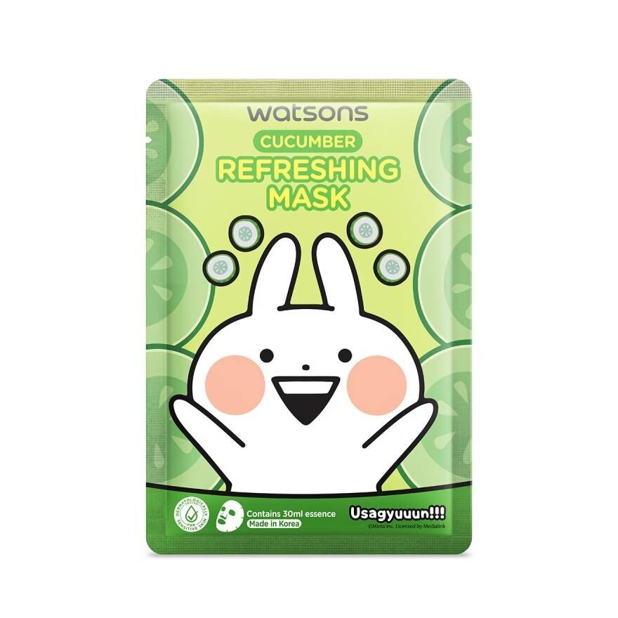 Watsons x Usagyuuun Cucumber Refreshing Mask 1sheet.