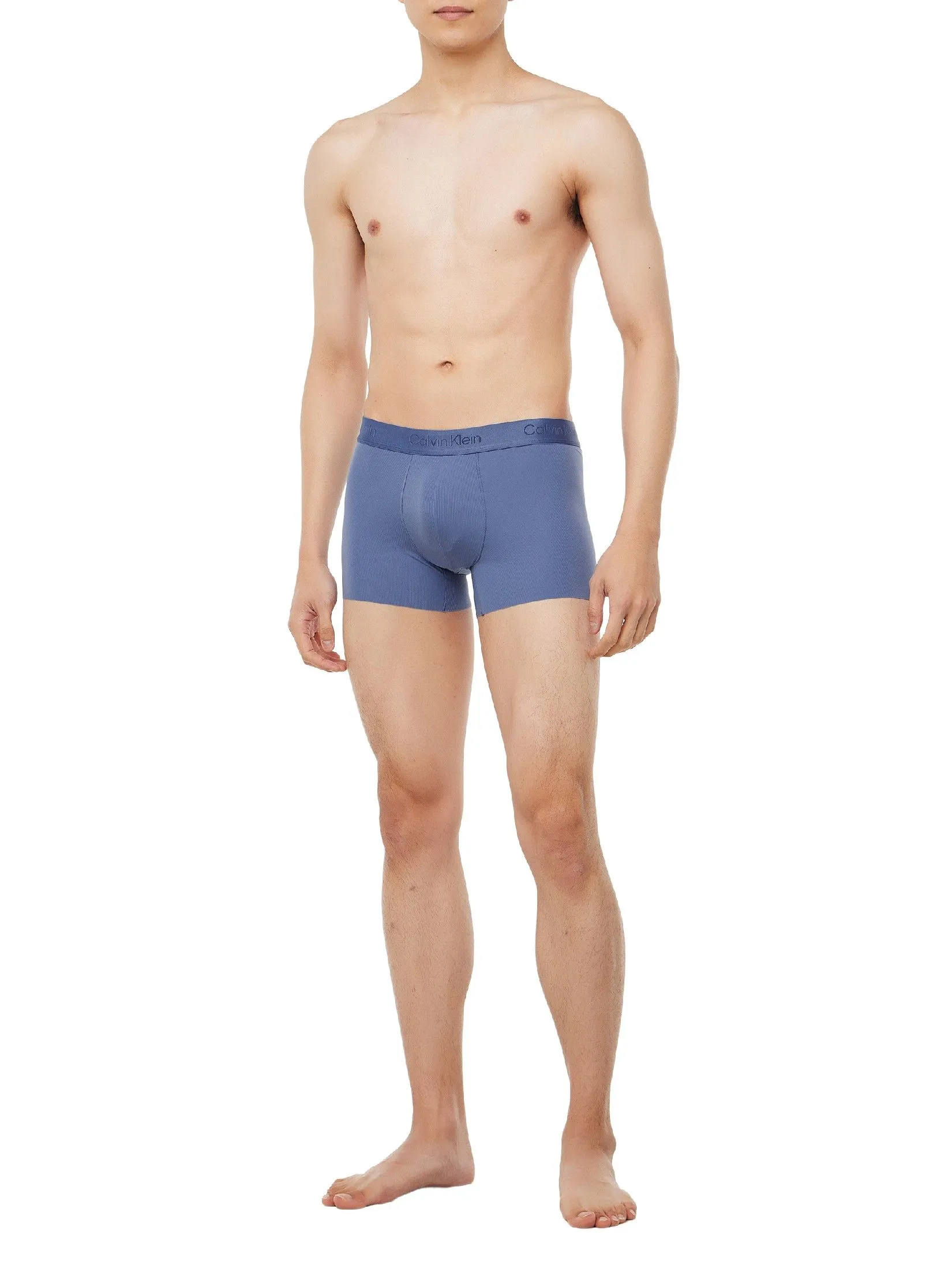 CALVIN KLEIN Men's Microfiber Stretch Grip Trunk Blue