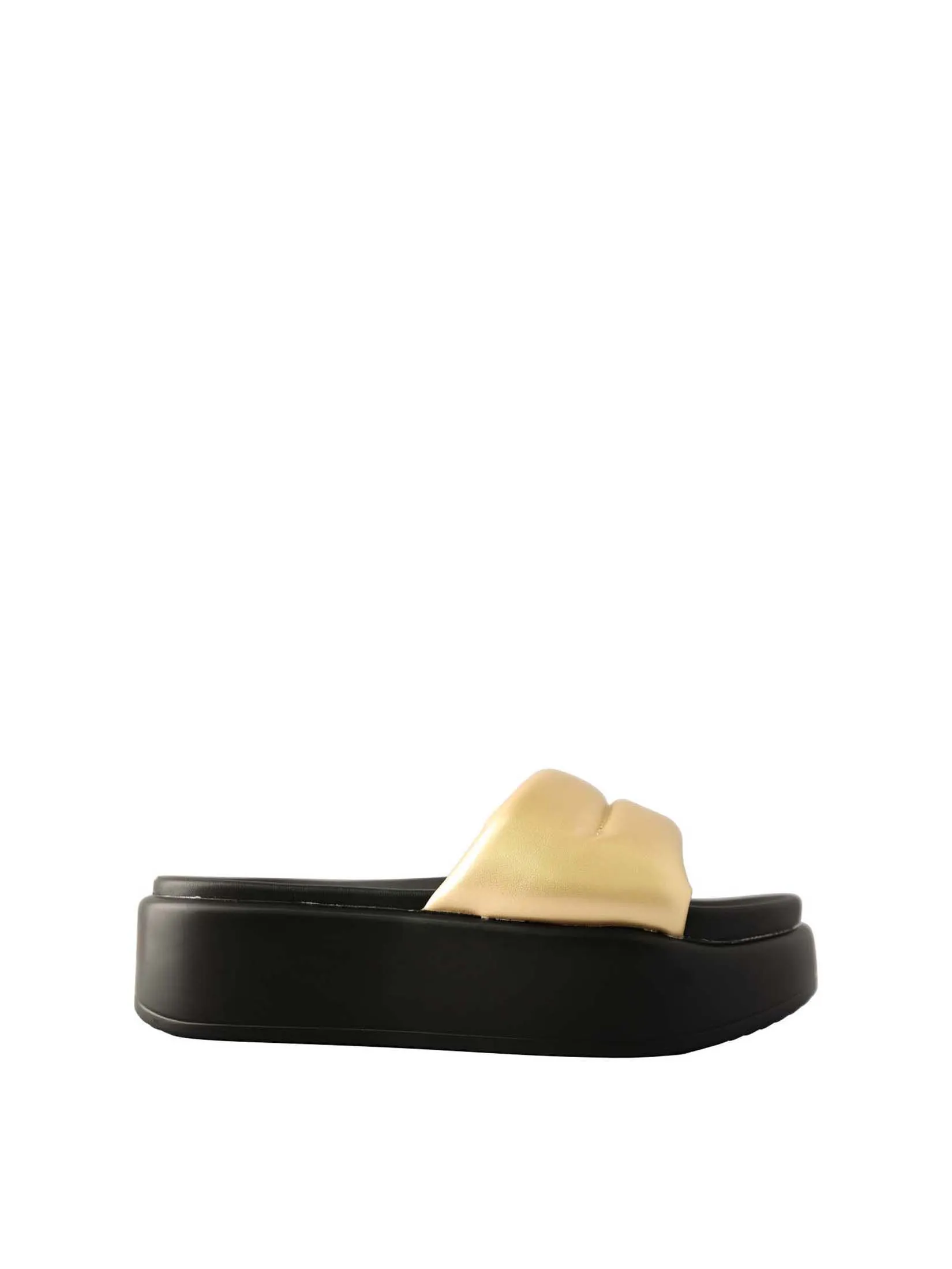 VILLAINS SF ASTRID Women's Platform Flat Sandals GOLD