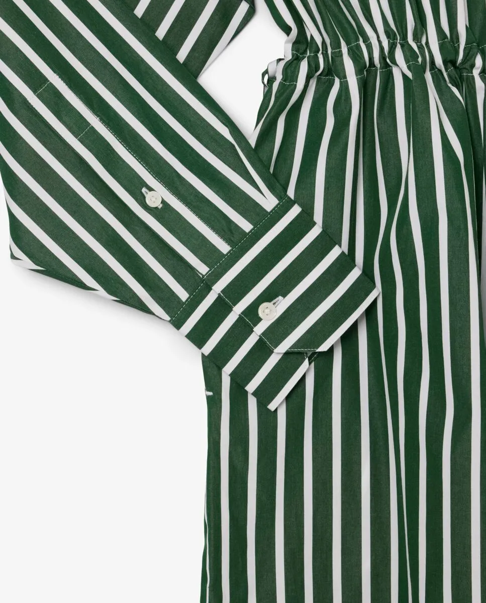 LACOSTE Relaxed Fit Poplin Shirt Dress Green
