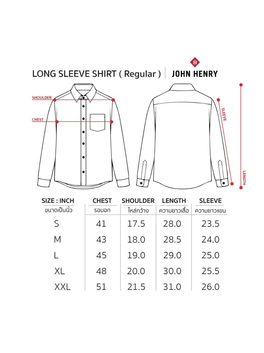 JOHN HENRY Men's Long Sleeves Shirts (Regular Fit) REJUVENATE VACATION White