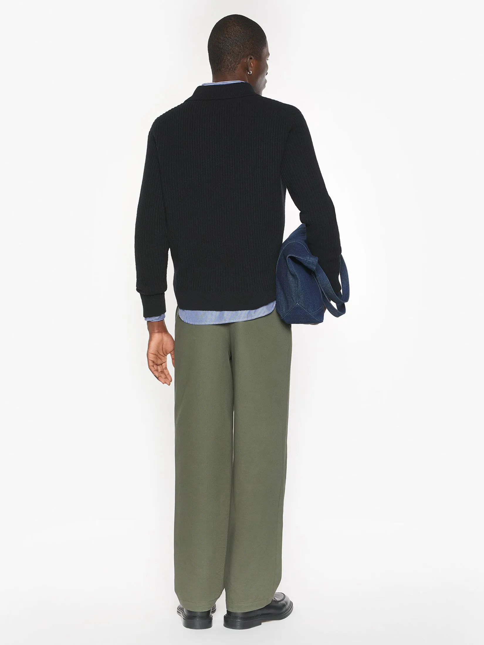 MAISON KITSUNÉ Men Polo Jumper Fox Head Wool Ribbed