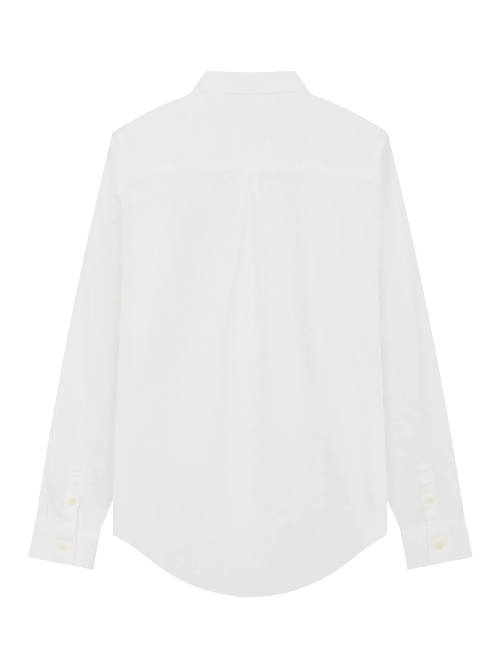 GIORDANO Women's Slim Embroidery Oxford Shirts (Classic Man) Signature white