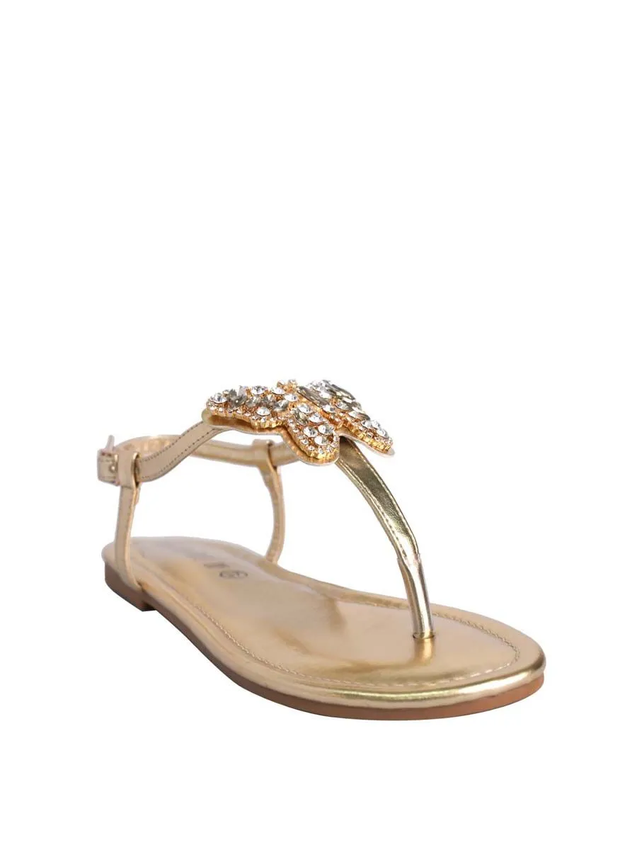 VILLAINS SF PIPER Flat Sandals GOLD