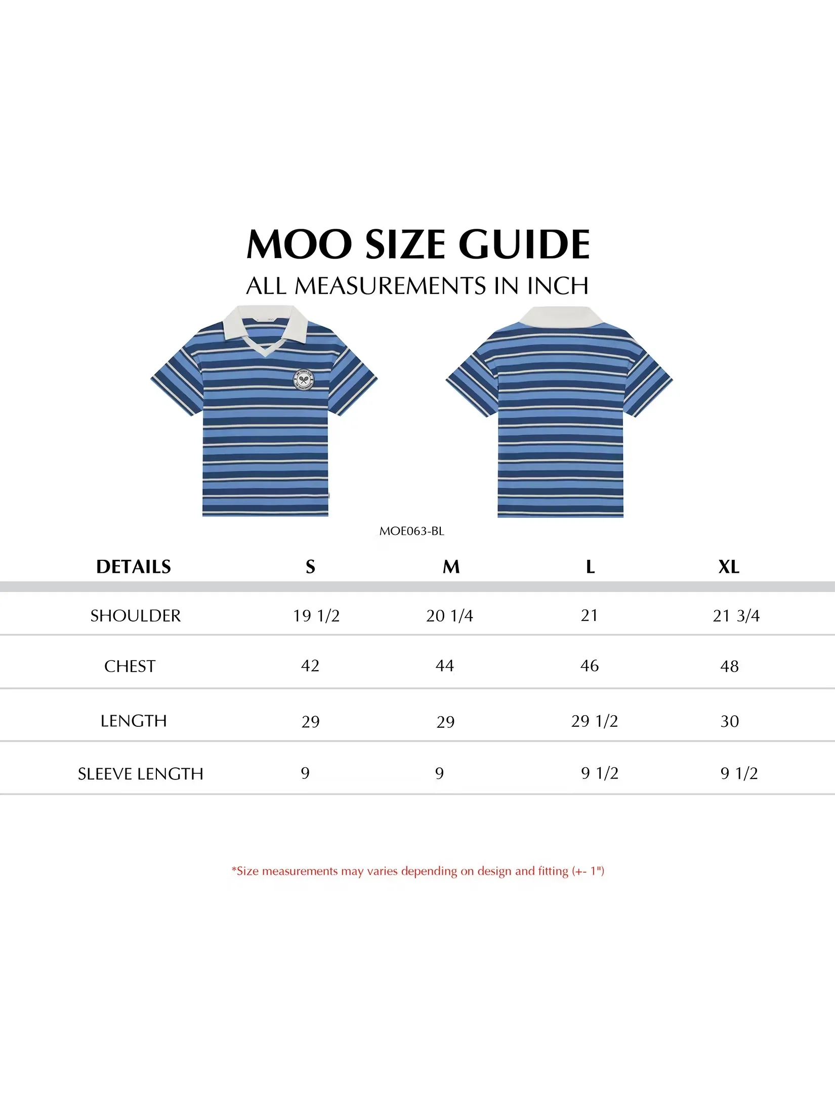 MOO [MOO 3/25]  Tennis Striped Knitted Polo Shirt Blue