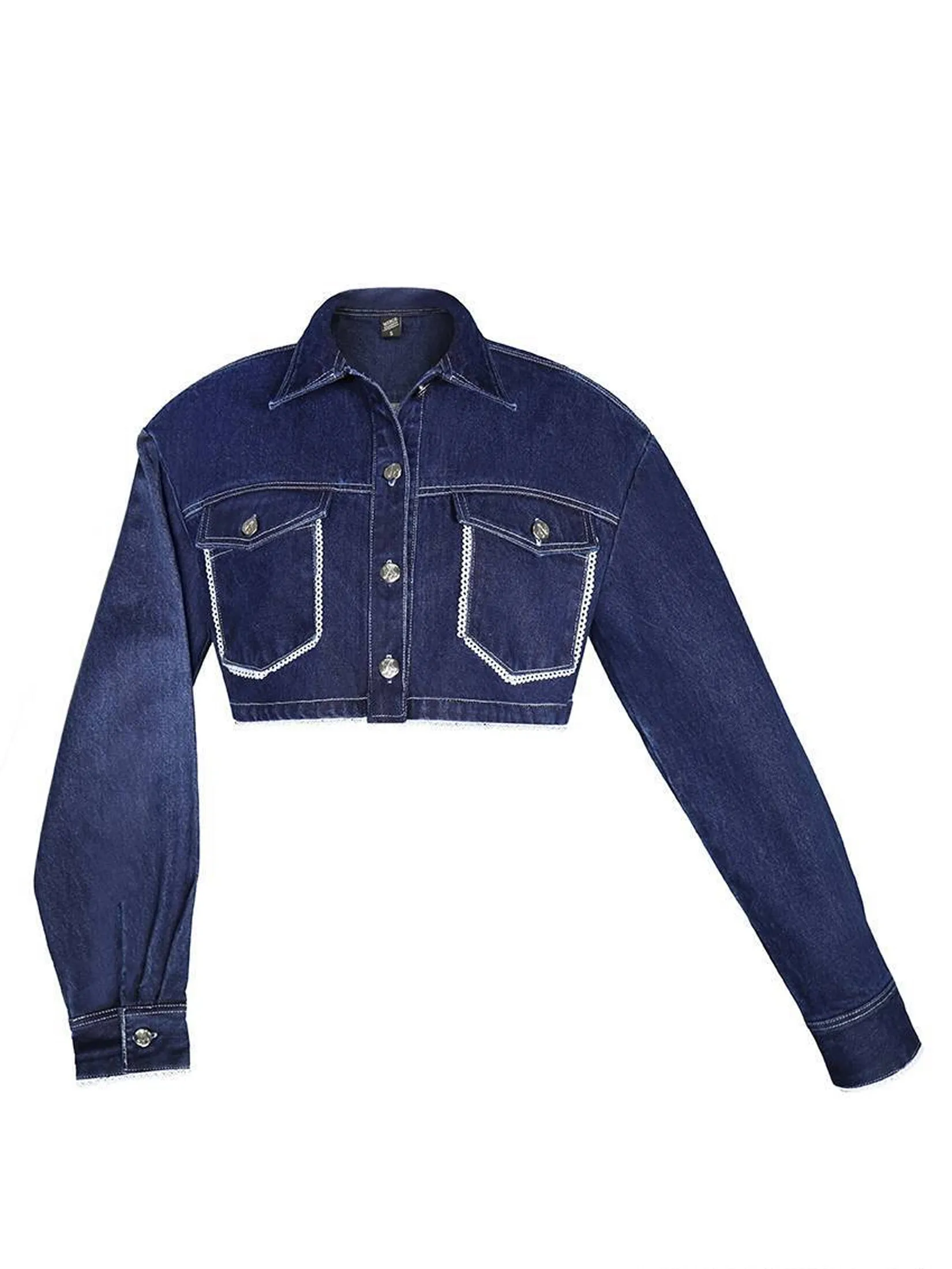 SABINA MERGE X SABINA Woman Thea Denim Jacket - Dark Blue