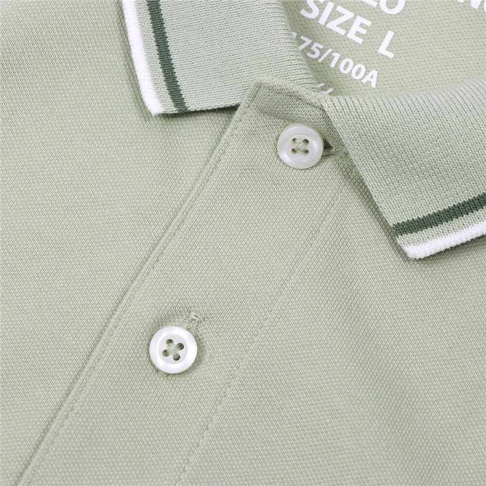 GIORDANO Green Men's Solid Cotton Lycra Short Sleeve Tapered Polo