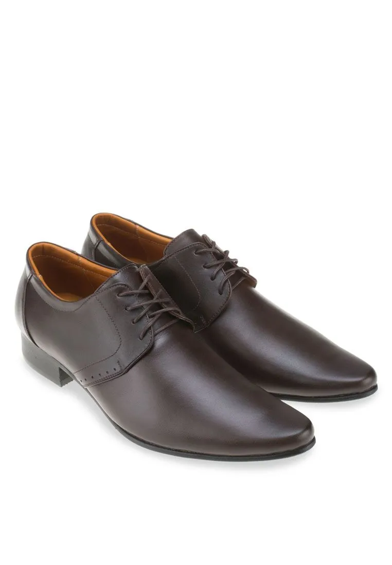 LUIGI BATANI Brown Point Toe Classic Cut Formal Lace Ups