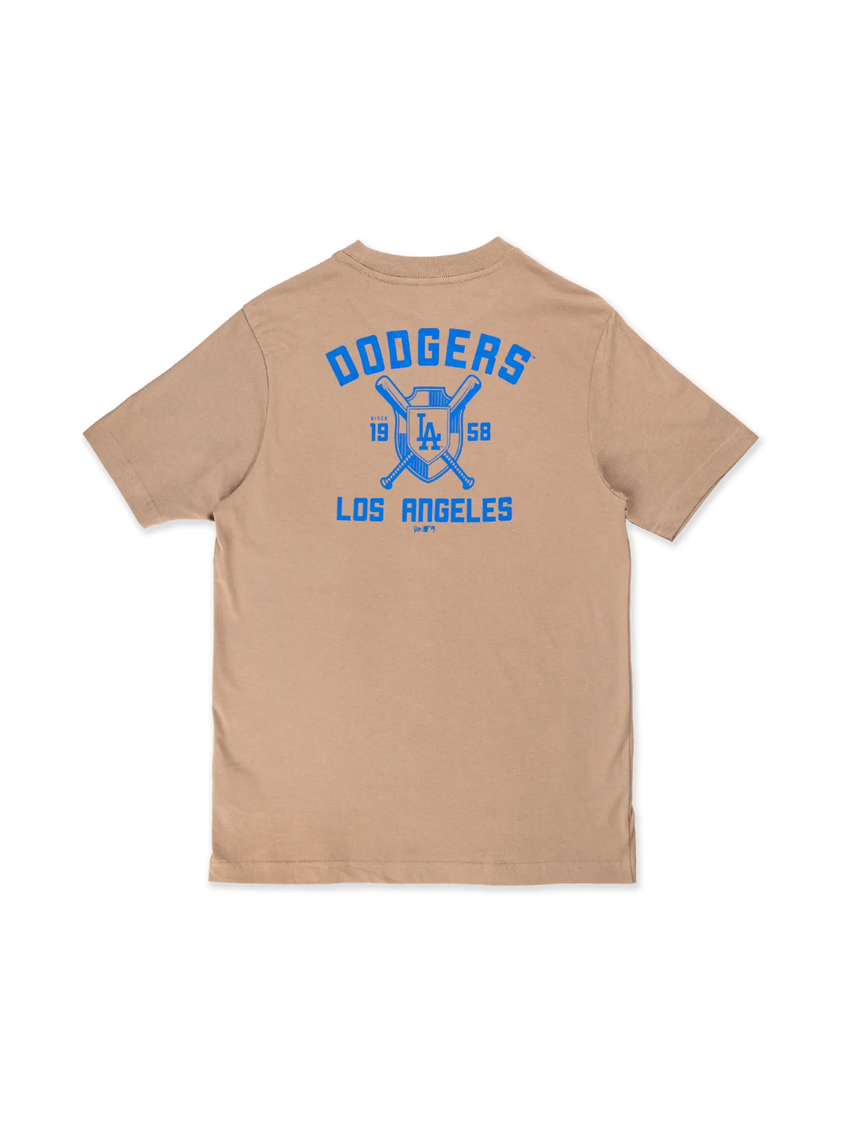 NEW ERA UNISEX SHORT SLEEVE TEE ESSENTIAL LOS ANGELES DODGERS KHAKI