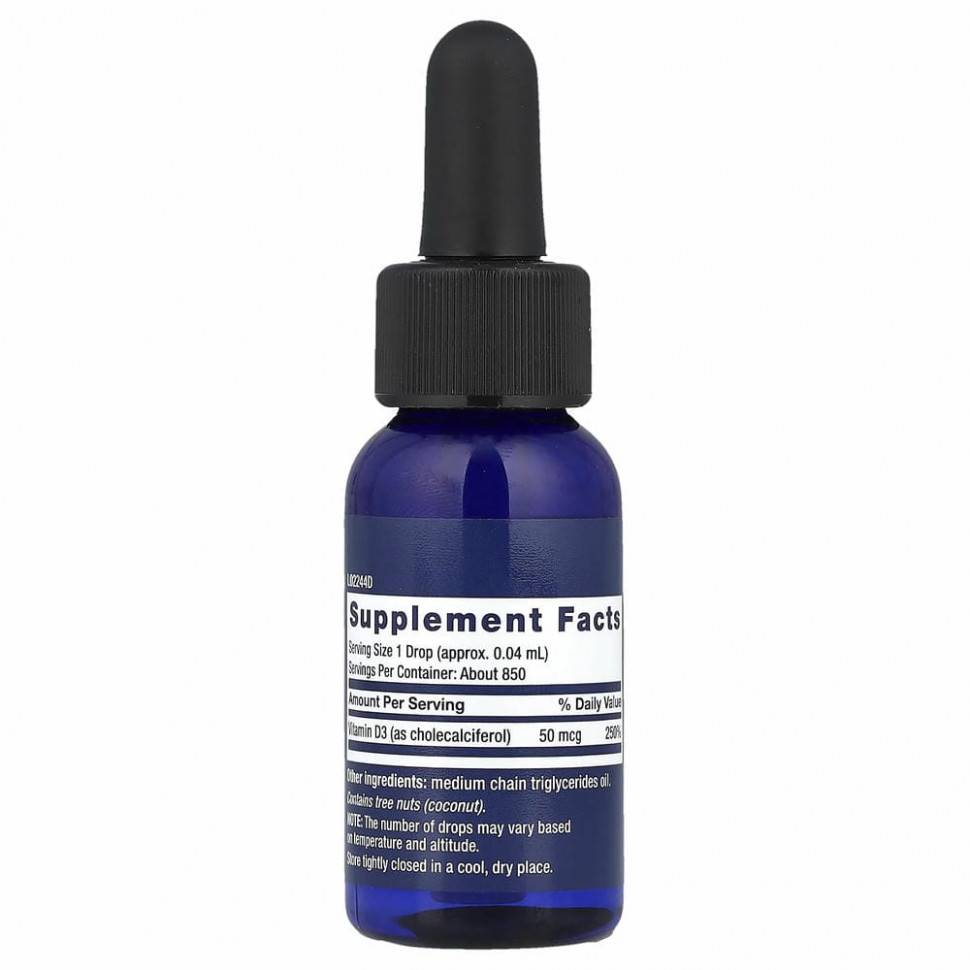 Life Extension, Жидкий витамин D3, 2000 МЕ, 29,57 мл