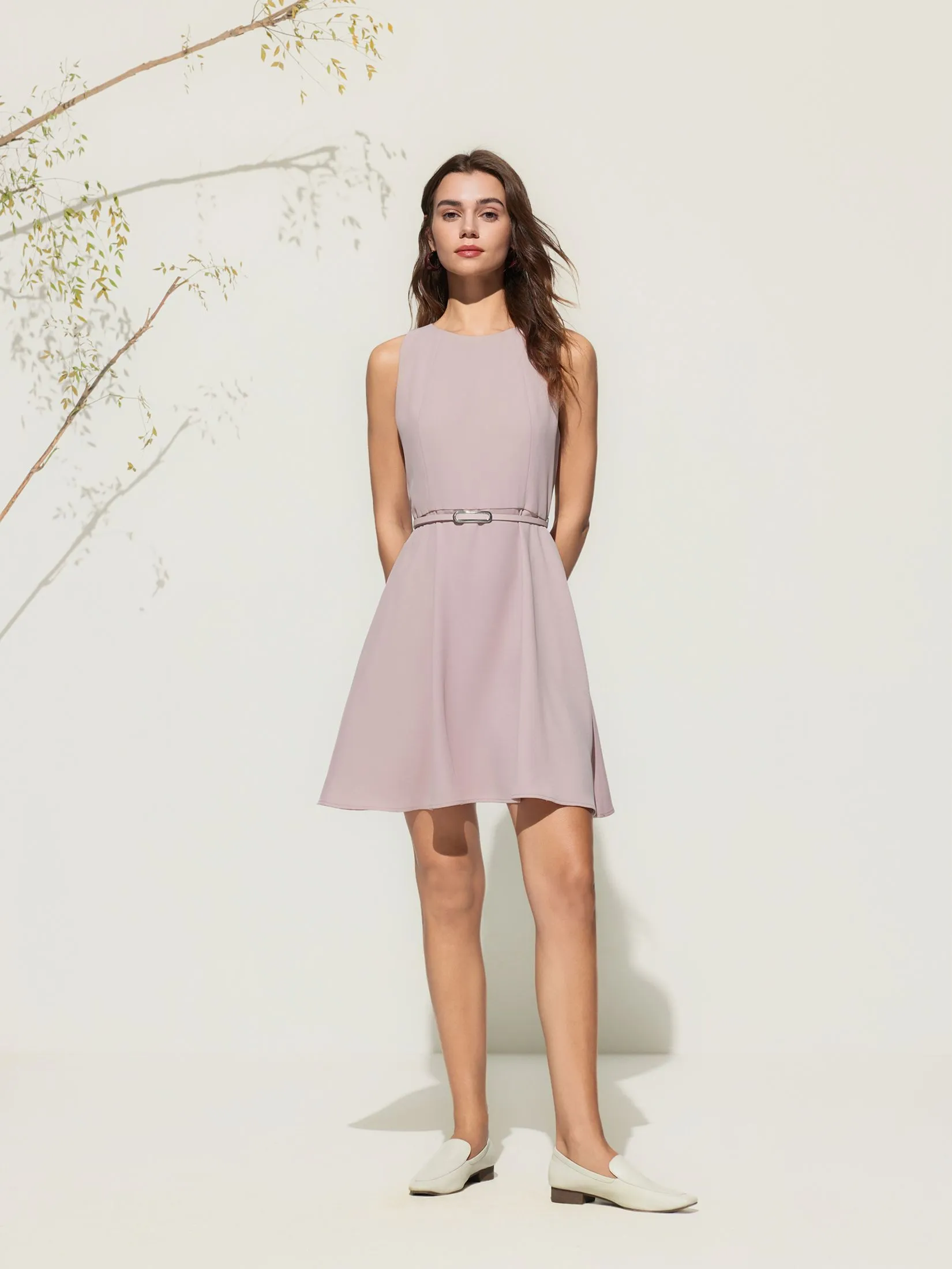 G2000 Women Clothing Sleeveless Flare Dress Fit & Flare Shape - Pink