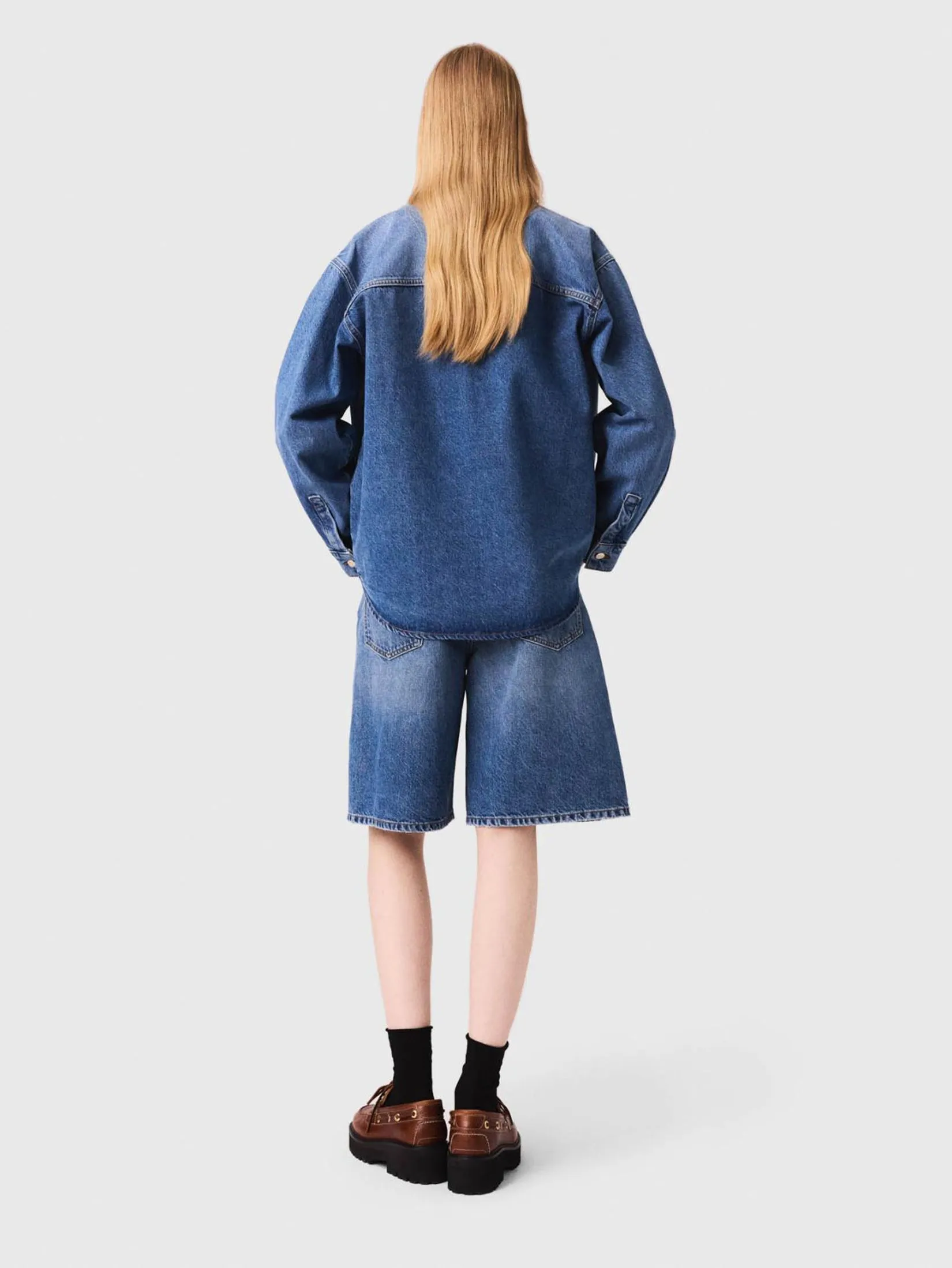 MAJE Women Jacket Faded Denim