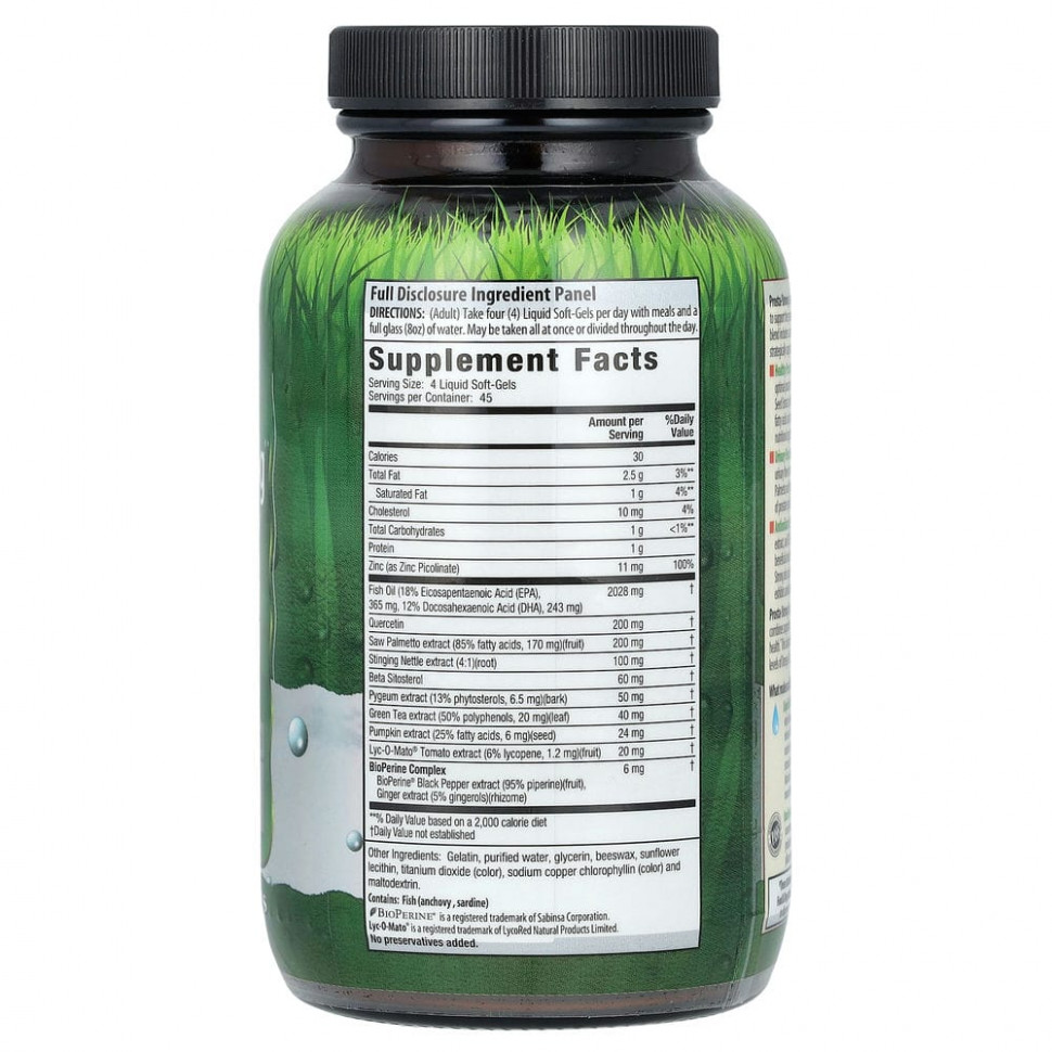 Irwin Naturals, Prosta-Strong, здоровье простаты и мочевыделительной системы, 180 желатиновых капсул