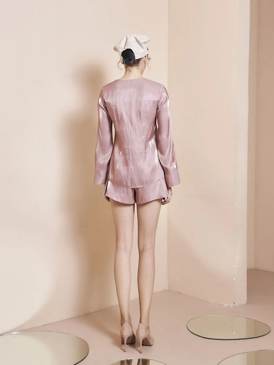 THEA BY THARA Hemmed Shorts SP001PKSP22 Pink